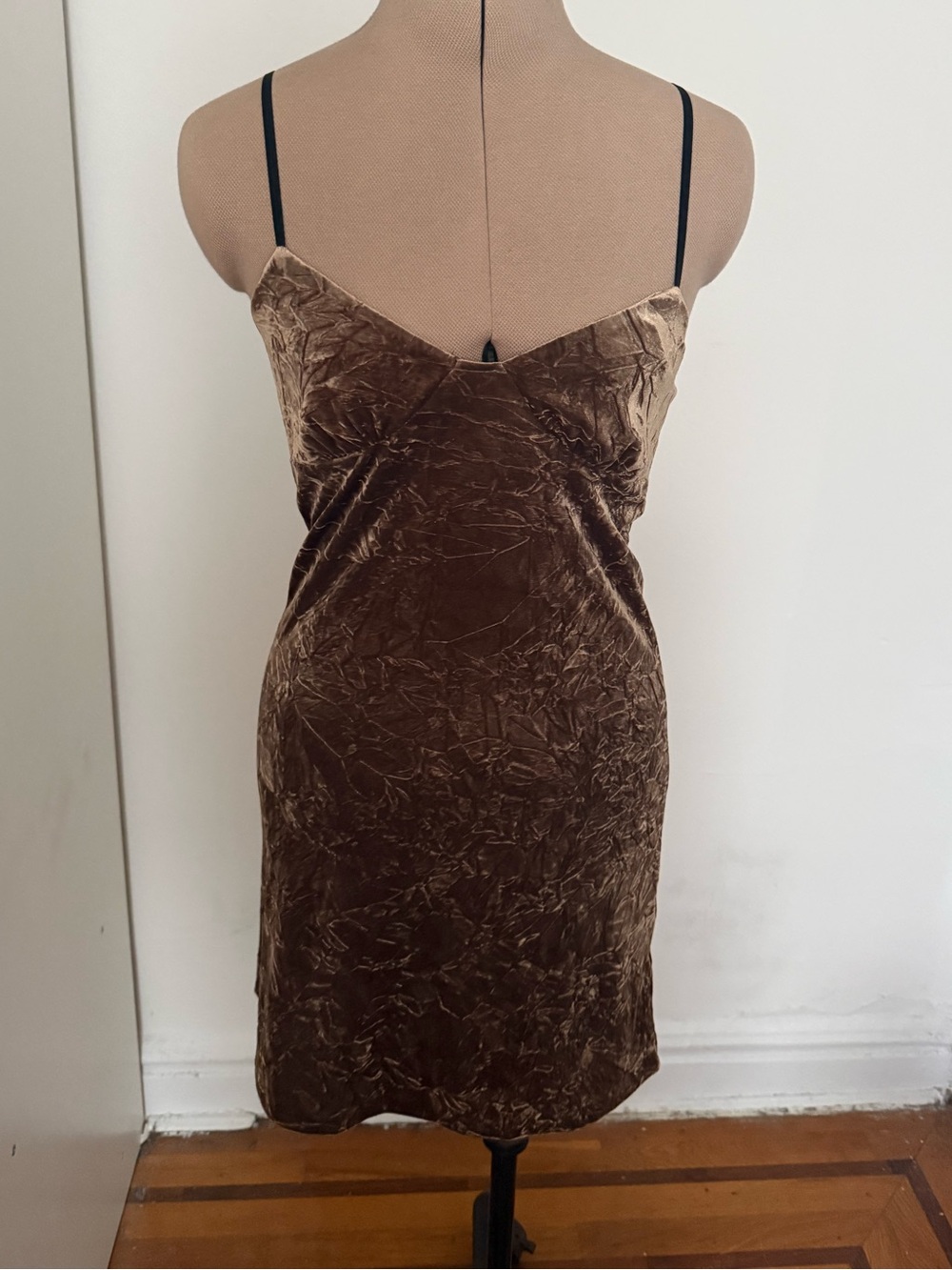 Y2K Velvet Brown/Gold Dress